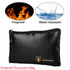 Fireproof Water Resistant Money Bag Envelope Safe Document Bag File Pouch F7E5