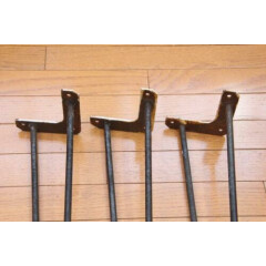 3 Mid Century Modern Wrought Iron Hairpin Table Legs Angle Mount Bracket 15 3/4