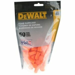 DEWALT DPG63BG50 Orange Bell NRR33 Foam Earplugs - Uncorded - 50 Pair