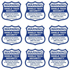 9 FRONT ADHESIVE WINDOW DECALS -WARNING STICKER ALARM SECURITY SYSTEM PK A