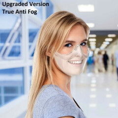 Upgrade Version Anti-Fog Durable Mask Face Shield, Reusable Clear Face Mask