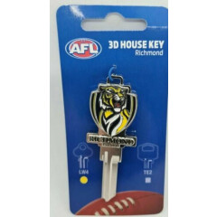 AFL Richmond Tigers 3D Sculptured House Key Blank - Collectable - AFL - LW4 