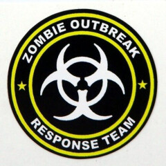 3 - Zombie Outbreak Response Team Tool Box Hard Hat Helmet Sticker Yellow H123