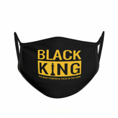 Washable Reusable Face Mask Black King Most Powerful Piece Game Lives Matter