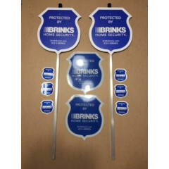  NEW - 2- Reflective Brinks Yard Signs + 6 2-sided Decals + 2 Solar Lights