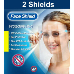 2 PACK FACE SHIELD VISOR PROTECTION ANTI SPLASH PROTECTION REUSABLE WASHABLE