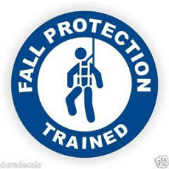 Fall Protection Trained Hard Hat Decal // Helmet Sticker Safety Harness Scaffold