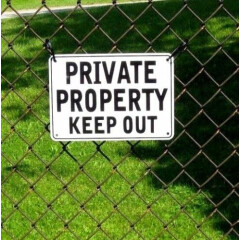 ''PRIVATE PROPERTY KEEP OUT'' SIGNS, METAL 3 SIGN SET