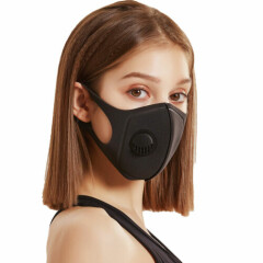 Black Reusable PM2.5 Polyurethane Face Mask with Valve Unisex AUS STOCK