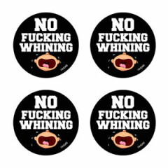 Hard Hat No F*cking Whining Stickers 4 Pack - Funny vinyl decals helmet HH049