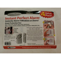 Handy Trends Instant Perfect Alarm 4 pack for doors windows peel & stick 90 dB