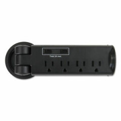 Safco Pull-Up Power Module 4 outlets 2 USB Ports 8 ft Cord Black 2069BL
