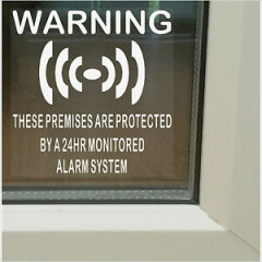 6 x PREMISES Alarm System Warning Stickers-Window Security Signs-24hr Notice