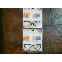 Lot of 2 Sontax Safety Glasses & Corded Silicone EarPlugs Combo Packs Sealed New