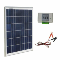 ECO-WORTHY 25 Watt Solar Module w/ Solar Charge Controller & Charging Cables NIB