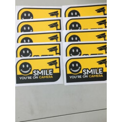 UV Resistant, No Fade Security CCTV Warning Sticker 10 X Smile You're on Camera