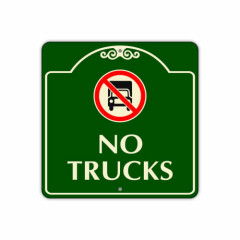 No Trucks Driveway Towing Private Drive Safety Aluminum Metal Sign 12"x12" 