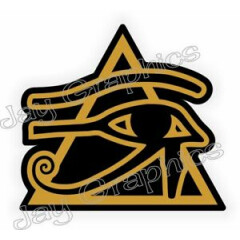 Hard Hat Sticker | EYE OF HORUS | Gold/Black Motorcycle Ra Ancient Egypt Symbol