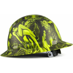 Customized Pyramex Ladykiller Design Hi-Vis Lime 6 Point Suspension Hard Hat