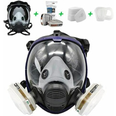 15in 1 Facepiece Respirator Gas Mask Full Face Spraying Painting Safety Reusable
