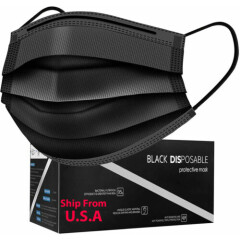 100/50 PCS Black Face Mask Mouth & Nose Protector Respirator Masks USA Seller