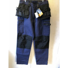 Dunderdon Workwear P11 Denim Cordura Work Pants Trousers Navy Blue 32x32