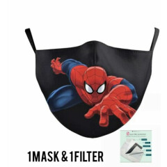 Spider Man Adult & Kids Face Mask With Pocket Filter - Protective Mask