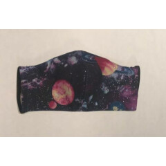 Kids Washable Fitted Face Mask With Filter Pocket. Galaxy Print Ages 7-12