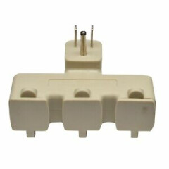 Go Green Power Power 3 Outlet Tri Tap Adapter with Covers Beige GG-03431BE