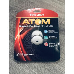 First Alert ATOM Smoke & Fire Alarm Max Protection Micro design 10 Year NEW 