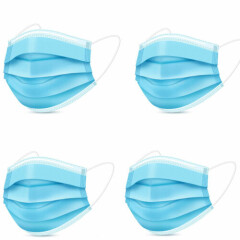 100 Pcs Blue Color Face Mask Mouth & Respirator Masks with Filter Wholesale 