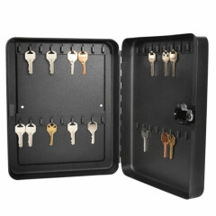 BARSKA 36 Key Hook Wall Mount Cabinet Safe w/ Combination Lock in Black, AX11820