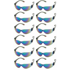 12 Pair/Pack Radians Mirage Green/Blue Mirror Safety Glasses Sun Z87+ Wholesale