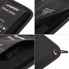 HAWEEL Dual USB Ports 21W Foldable Travel OutdoorSolar Panel Power Phone Charger