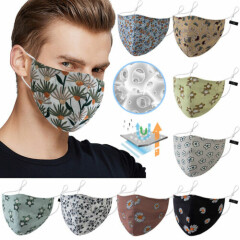 Fashion Flower Printed Reusable Face Mask Half Mouth Mask Cover Indoor/Outdoor