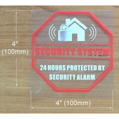 4 Home Business Security Burglar Alarm System Warning Clear Vinyl Sticker Decal