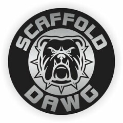 Scaffold Dawg Hard Hat Sticker | Silver Helmet Decal Label Funny Laborer Foreman