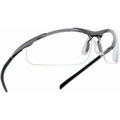 Bolle Contour Clear METAL Frame Safety Glasses & FREE microfibre storage pouch