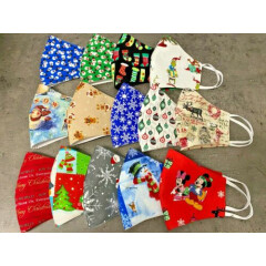 CHRISTMAS Adult Washable Face Mask Grinch Stockings Reindeer Mickey Mouse Snow 