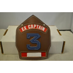 Cairns Ex-Captain Brown Leather Helmet Fronts w/ Blue #3