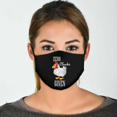 Zero Clucks Given Novelty Cotton Face Covering/Masks. Washable, Comfortable