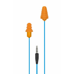 Plugfones Guardian Earplug Headphones, Blue/Orange