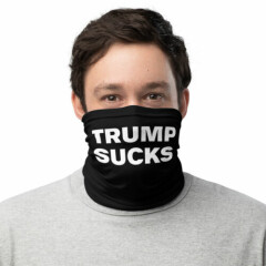 Trump Sucks Neck Gaiter Anti Trump Mask PPE Black and White Simple Minimal