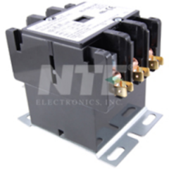 NTE Electronics RLY550-3-120 CONTACTOR 3 POLE 50FLA 120V LUGS W/DUAL .250" QC 