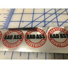 (4) Funny BAD A$$ ELECTRICIAN Hard Hat ,Welding Helmet Stickers Decal 