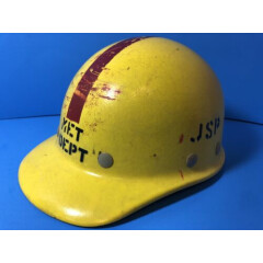 VTG YELLOW MET DEPT. Safety Hard Hat FibreMetal Superglas Fiberglass Adjustable