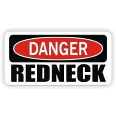 Funny Hard Hat Sticker | DANGER - REDNECK Motorcycle Welding Helmet Decal Label