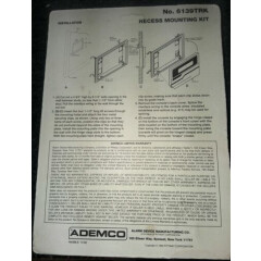 *NEW-Sealed* Ademco 6139TRK - Recess Mounting Kit for Use with 6139/6138 Console