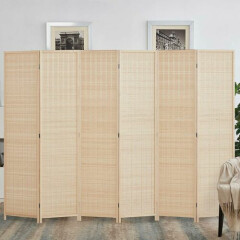 Room Divider 4 6-Panel Privacy Screen- Room Partitions/Separator/Dividers-Bamboo