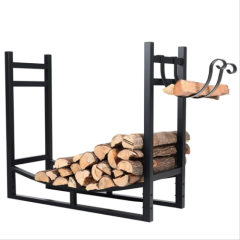Heavy Duty Firewood Racks Indoor/Outdoor Steel Log Rack with Kindling Holder